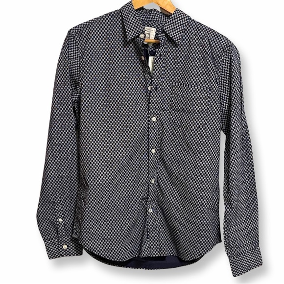 GAP Ditsy Floral Navy Vintage Long Sleeve Button Down Shirt, Medium - Picture 1 of 9